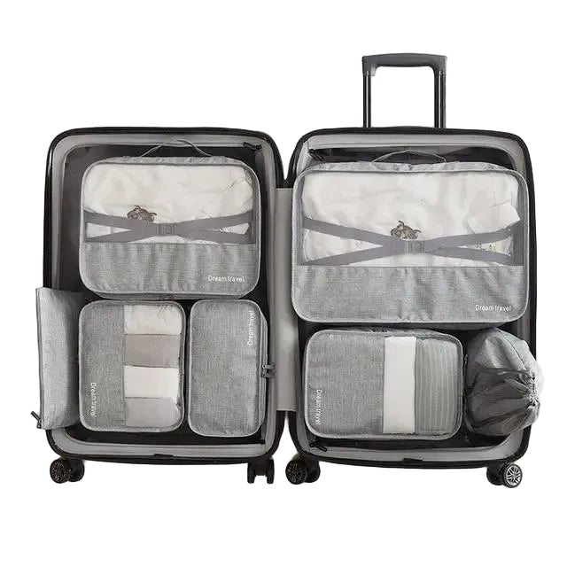 organisateur de valise gris set de 7 dream travel