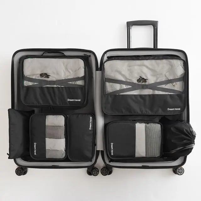 organisateur de valise dream travel noir set de 7