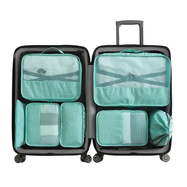 organisateur de valise dream travel set de 7 turquoise