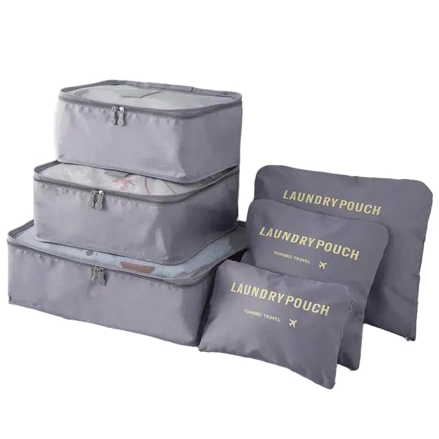 organisateur de valise set de 6 gris laundry pouch