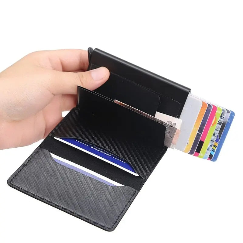 porte carte rfid homme motif carbone