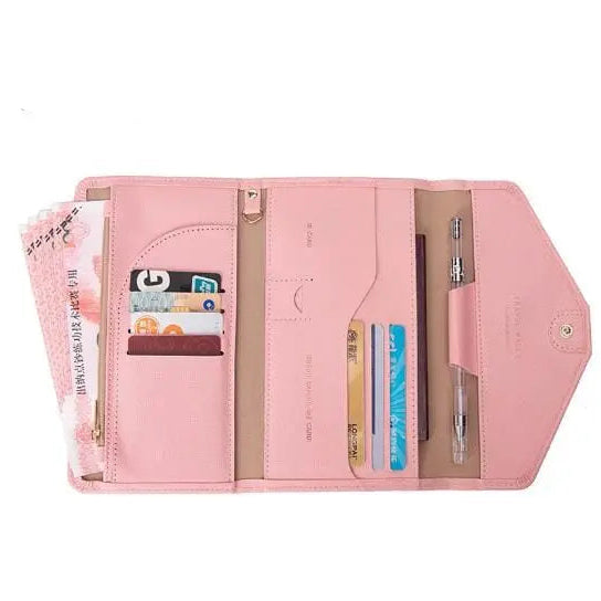 portefeuille a voyage femme grande pochette anti rfid sécurité