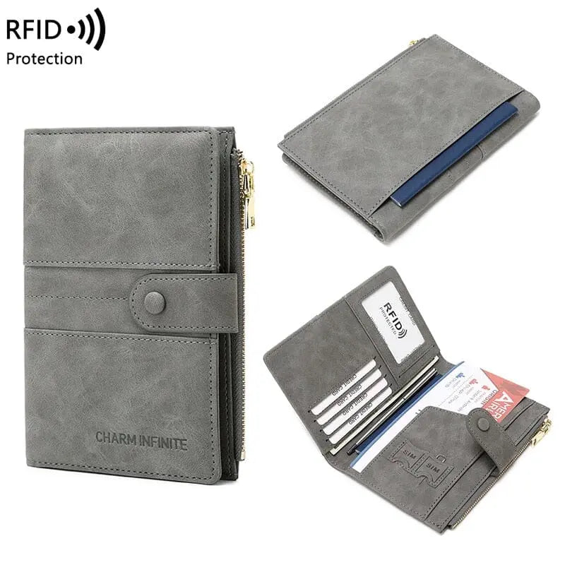 portefeuille voyage femme pochette passeport anti rfid