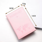 etui passeport mappemonde rose