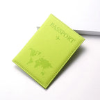 etui passeport carte mappemonde vert