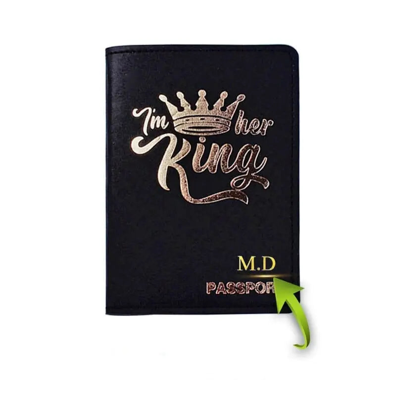 pochette passeport personnalisé couple queen king