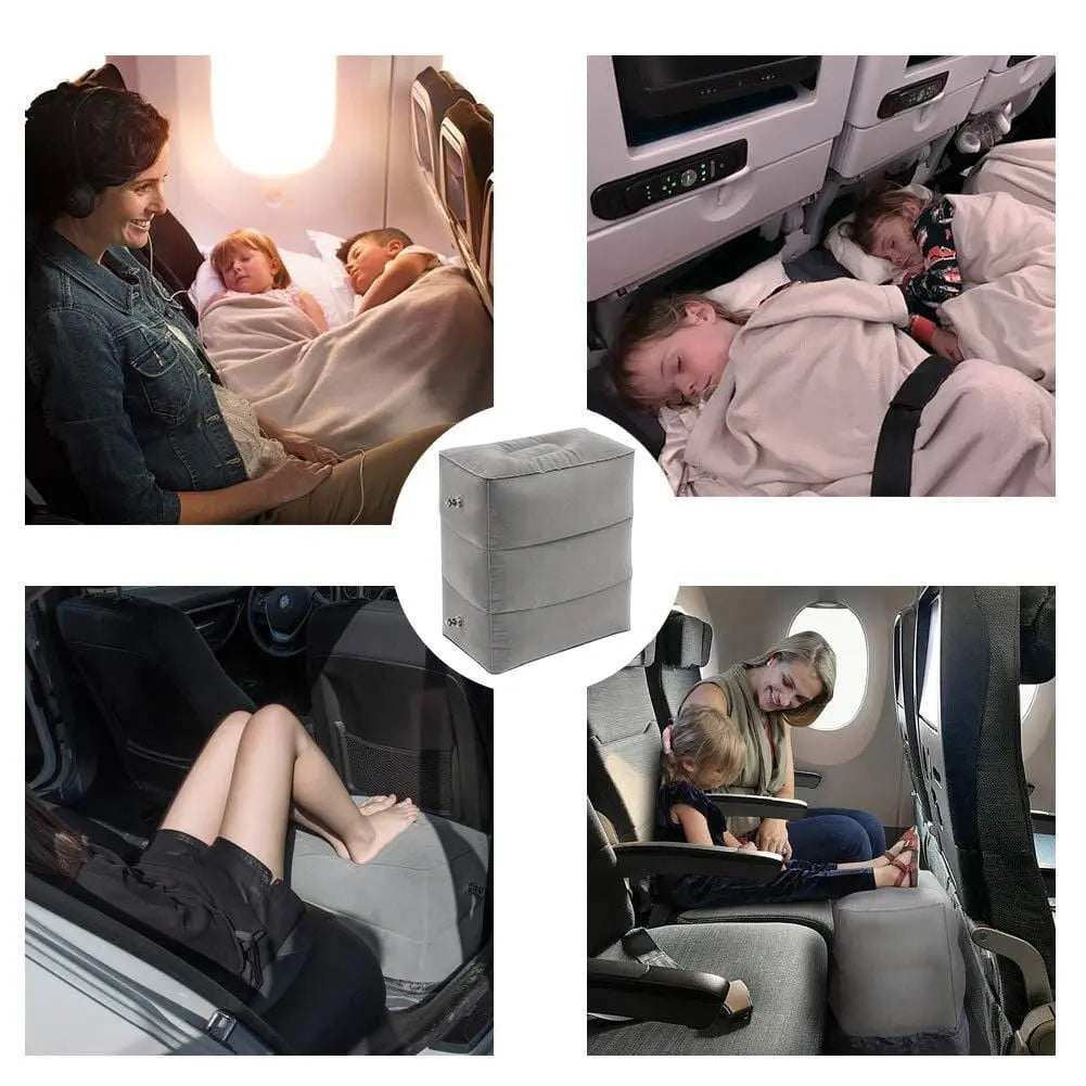 repose pied avion gonflable coussin voiture