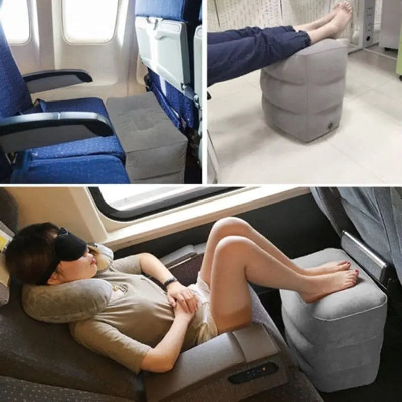 coussin repose pieds gonflable avion voiture