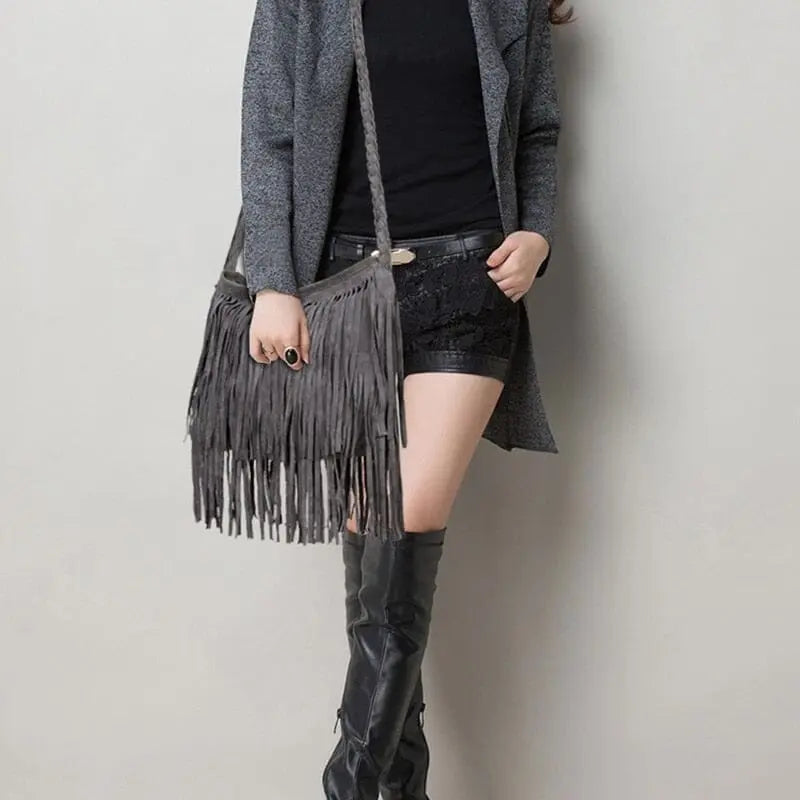 Sac Bandoulière Voyage Femme <br>Bohême à Frange Voyage Paisible