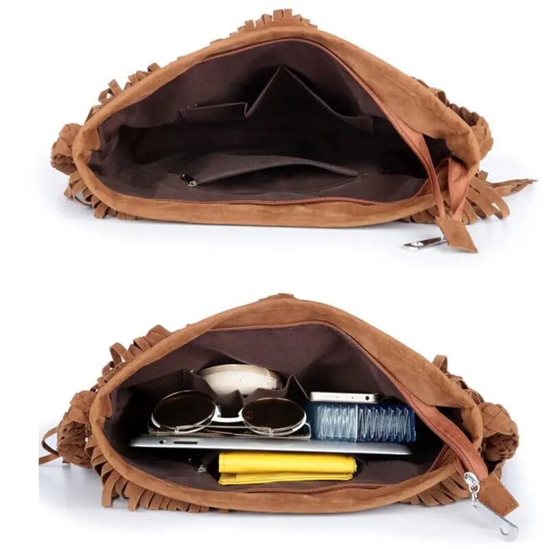 Sac Bandoulière Voyage Femme <br>Bohême à Frange Voyage Paisible