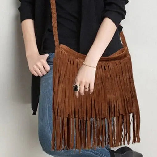 Sac Bandoulière Voyage Femme <br>Bohême à Frange Voyage Paisible