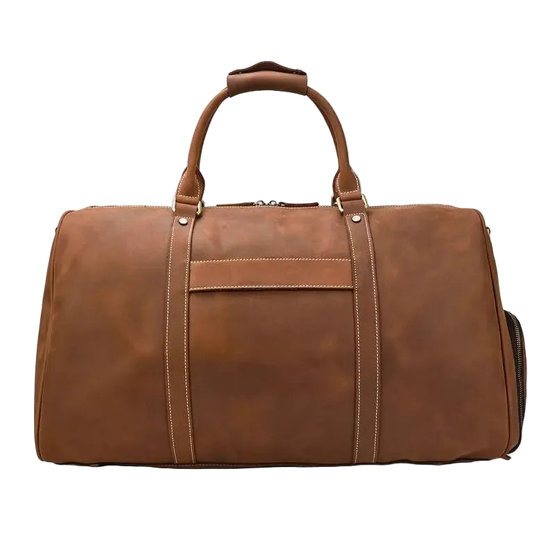 sac de voyage en cuir vieilli marron