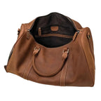 Sac de Voyage en Cuir <br>Vieilli Marron Voyage Paisible