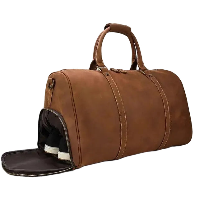 sac de voyage cuir vieilli marron