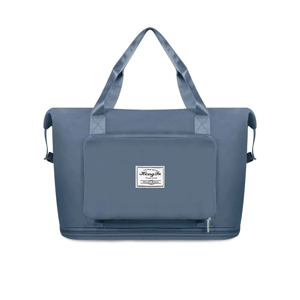 sac pliable extensible voyage bleu