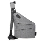 sac poitrine en nylon antivol homme gris