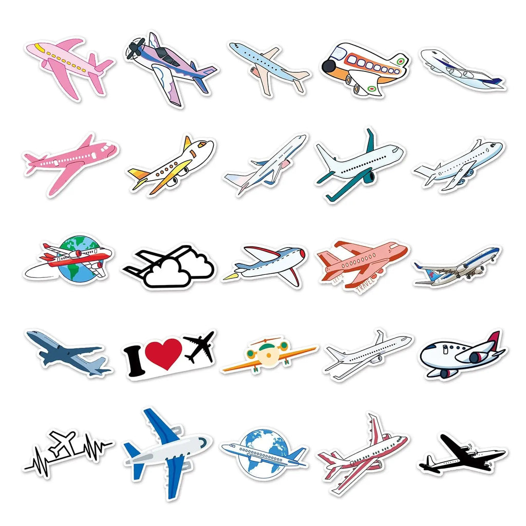 autocollant valise voyage avion pack de 50