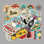 autocollants valise voyages pack de 50