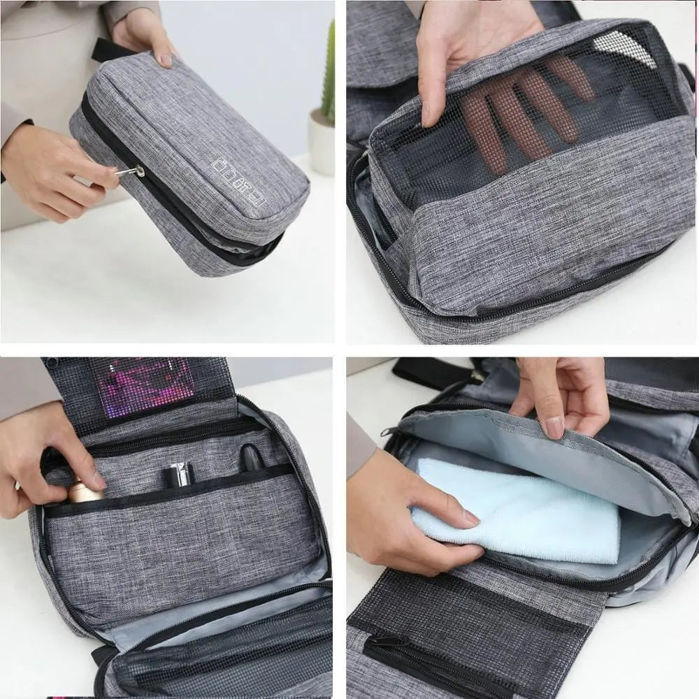 trousse de toilette grise voyage travelbasics