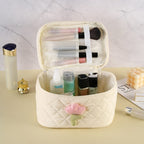 vanity de voyage femme velours cotele tulipe