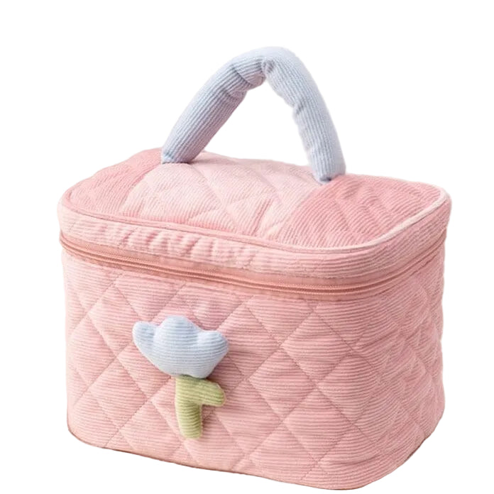 vanity femme voyage velours cotele tulipe