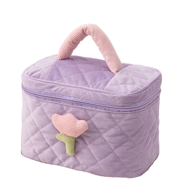 vanity de voyage velours cotelé tulipe
